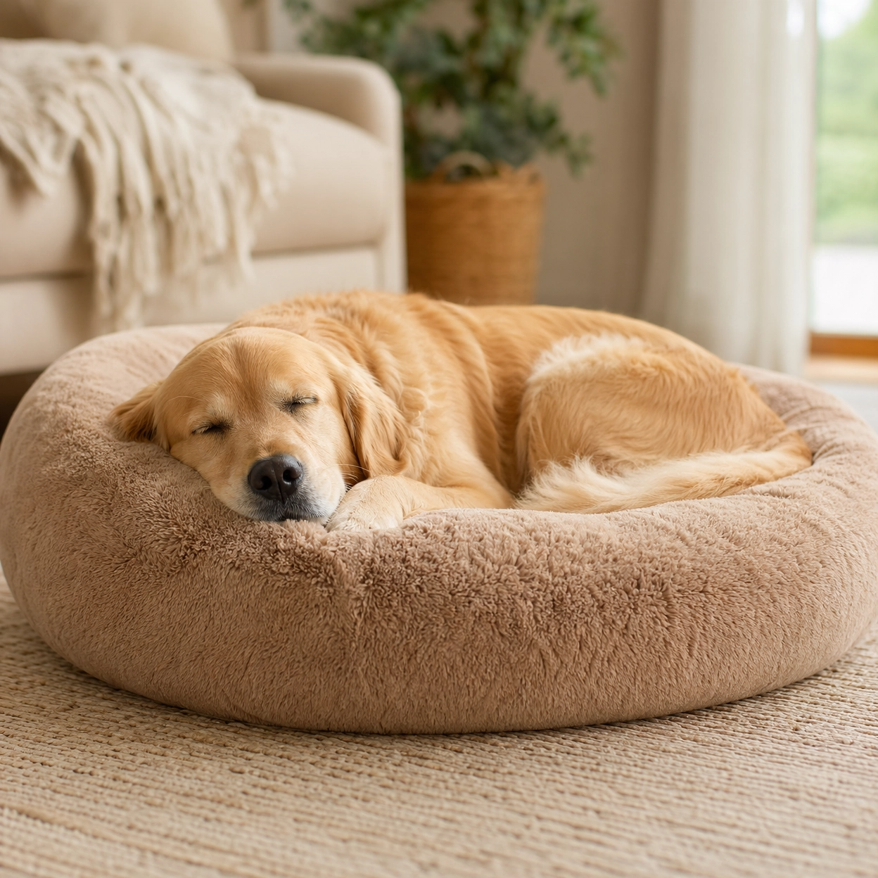 Premium Orthopedic Donut Pet Bed — Deep Sleep for Anxious Cats & Dogs